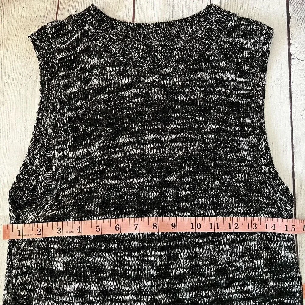 Express Knit Black & White High Low Womens Sweater Shirt Size Small - Picture 7 of 9